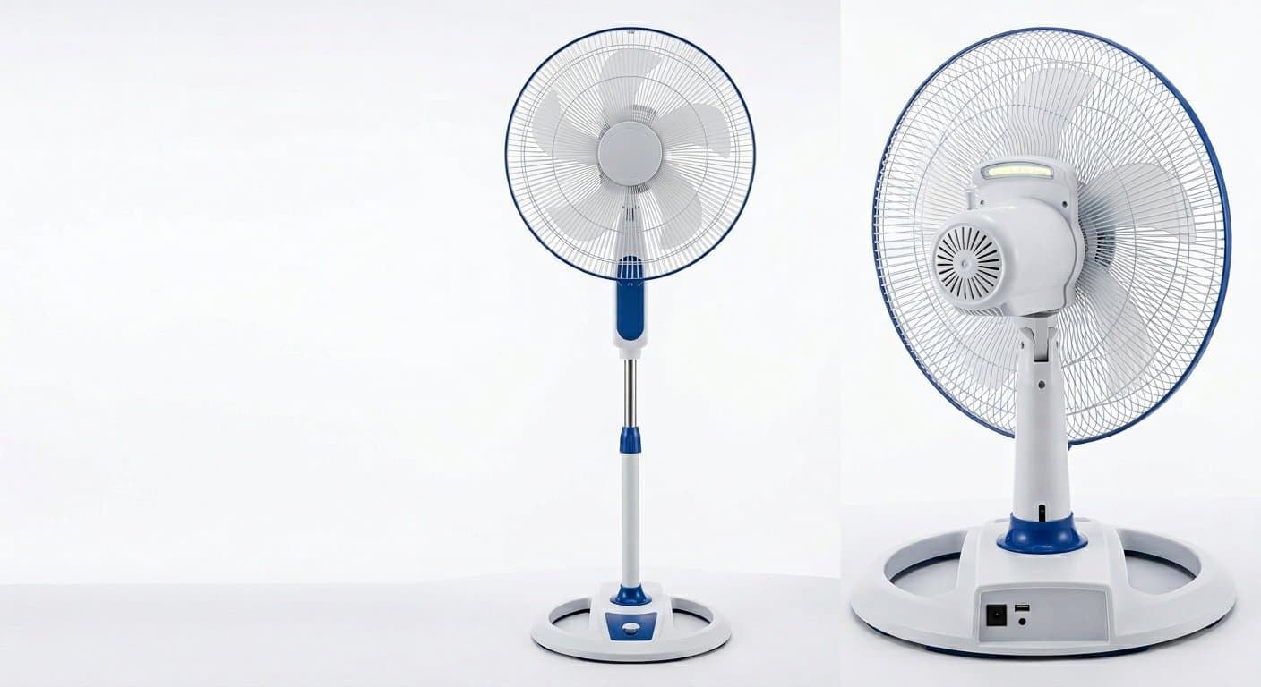 20" Rechargeable Standing Fan with Solar Port